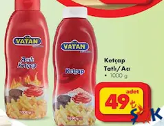 BİZİM VATAN KETÇAP TATLI/ACI 1000 G